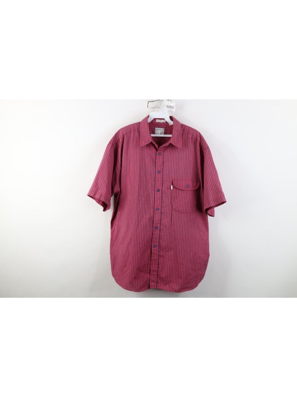 Vintage 80s 90s Levis Silver Label Mens Large Striped Short Sleeve Button Shirt